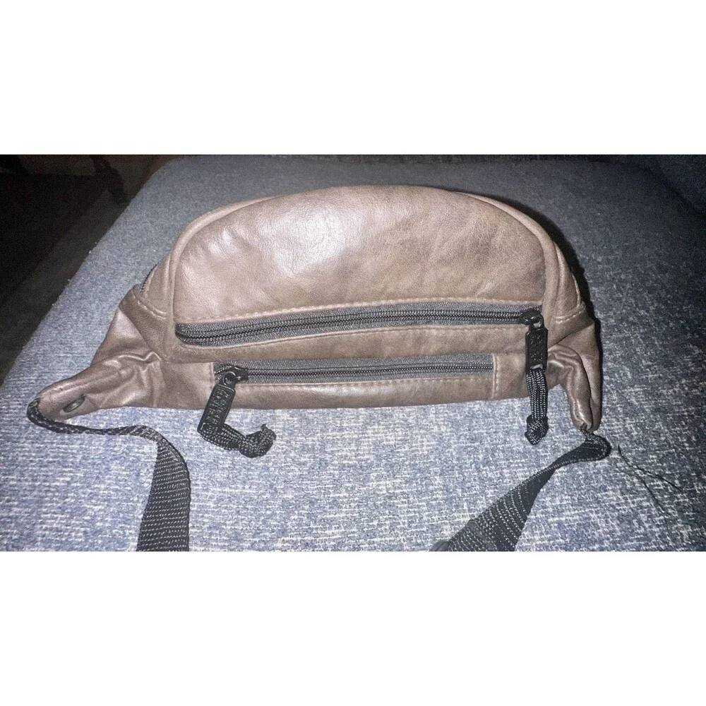Bugle Boy Fanny Pack Brown Waist Belt Adjustable Retro 80 90s Hiking Leather VTG